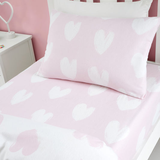 Catherine Lansfield Brushed Cotton Hearts Fitted Sheet