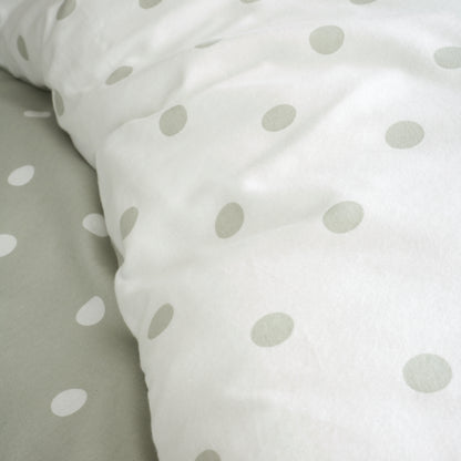 Catherine Lansfield Brushed Polka Dot Cotton Reversible Duvet Cover Set with Pillowcases