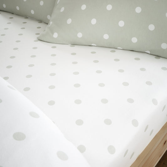 Catherine Lansfield Brushed Polka Dot Cotton Fitted Sheet