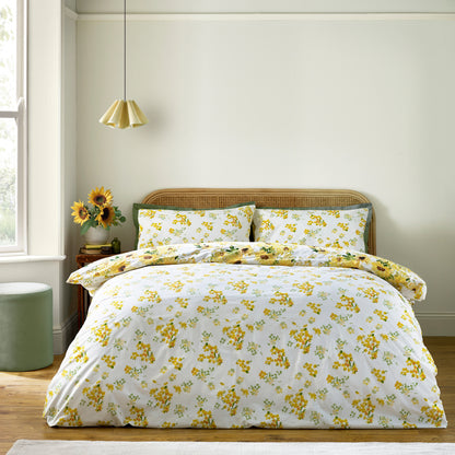 Catherine Lansfield Sunflowers Reversible Duvet Cover Set with Pillowcases