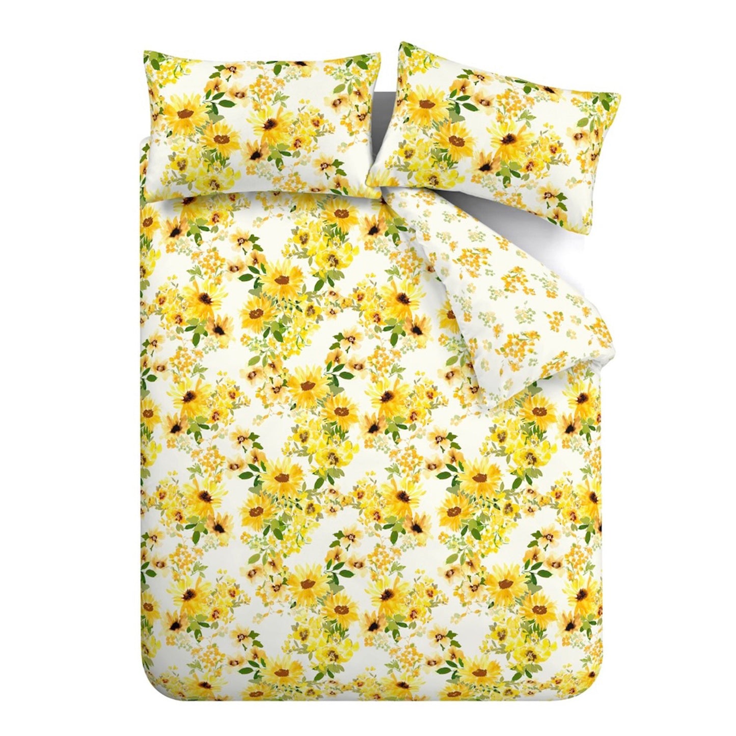 Catherine Lansfield Sunflowers Reversible Duvet Cover Set with Pillowcases