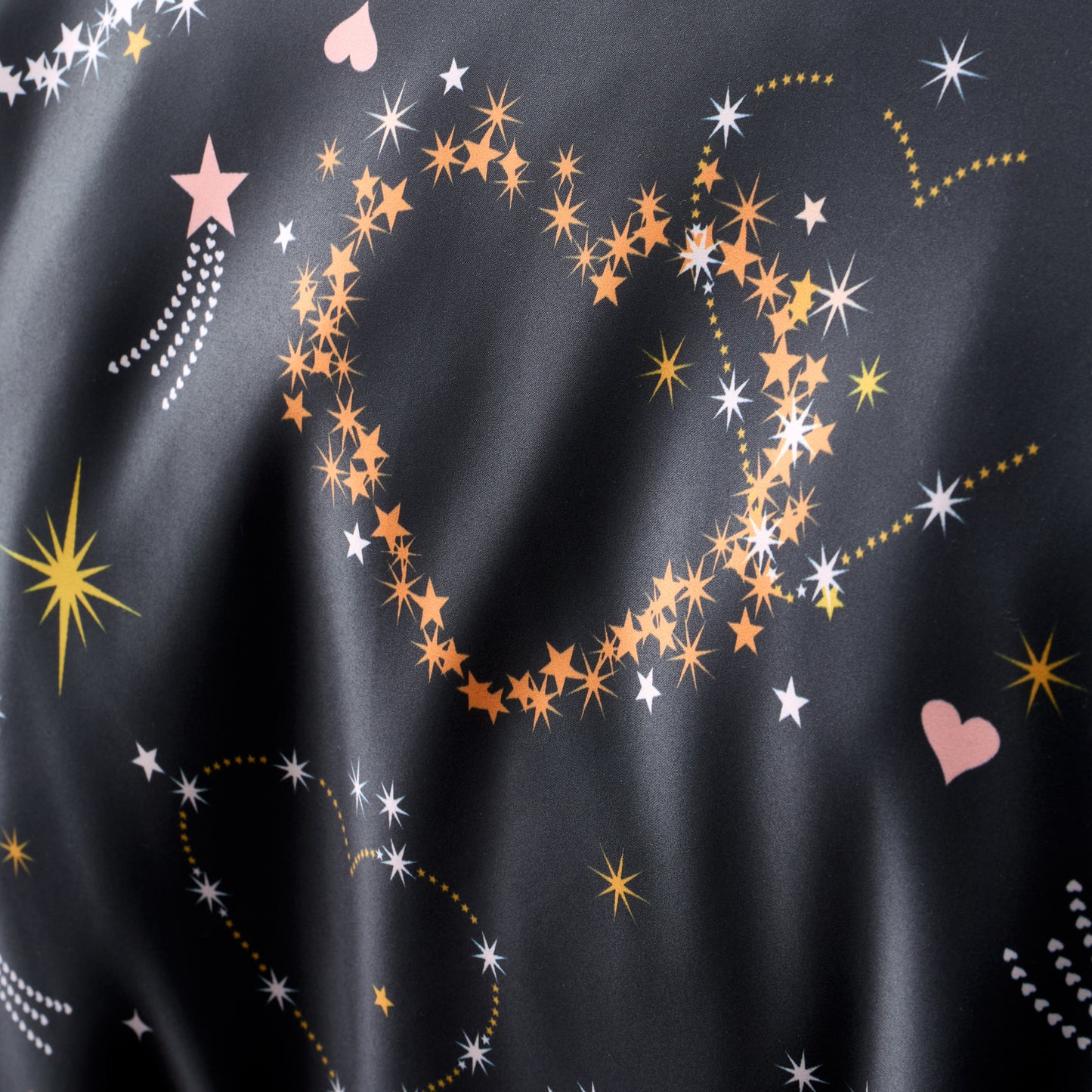 Catherine Lansfield Cosmic Hearts and Stars Reversible Duvet Cover Set with Pillowcases