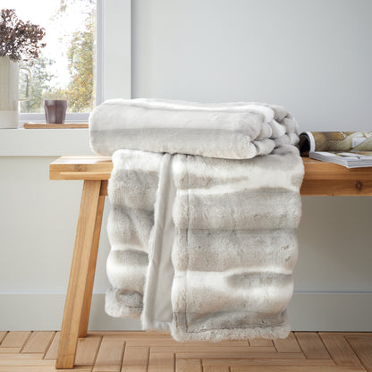 Catherine Lansfield Flint Cosy Faux Fur Blanket Throw