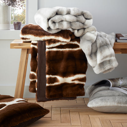 Catherine Lansfield Flint Cosy Faux Fur Blanket Throw