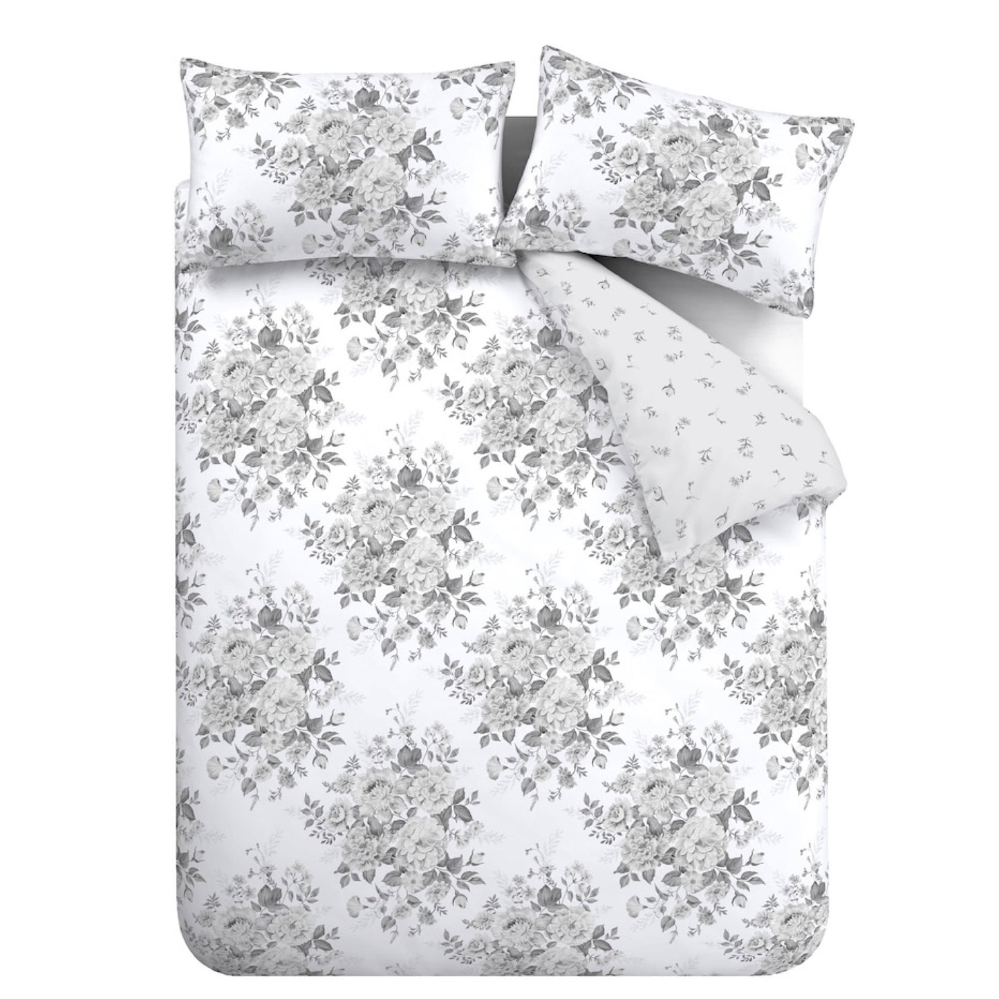 Catherine Lansfield Elinda Floral Reversible Duvet Cover Set with Pillowcases