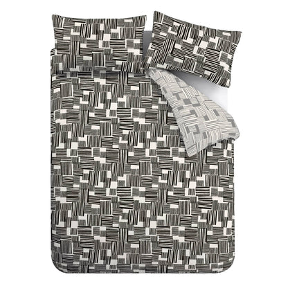 Catherine Lansfield Blocks Reversible Duvet Cover Set with Pillowcases