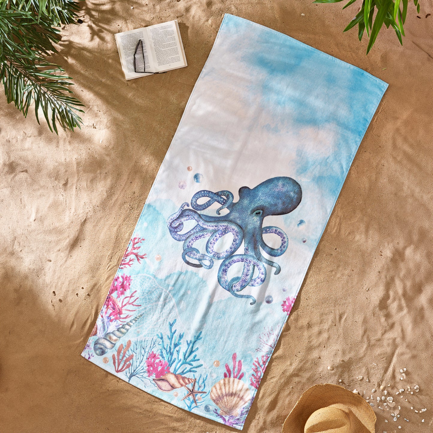 Catherine Lansfield Octopus Cotton Beach Towel