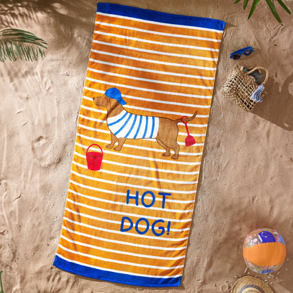 Catherine Lansfield Hot Dog Cotton Beach Towel