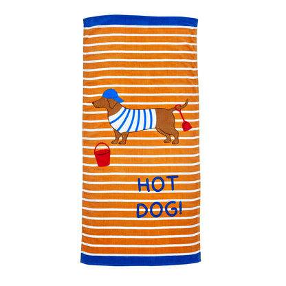 Catherine Lansfield Hot Dog Cotton Beach Towel