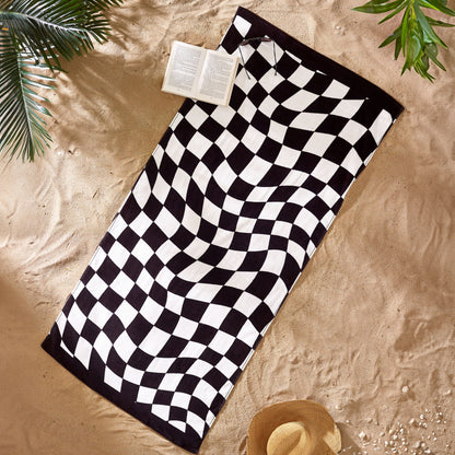 Catherine Lansfield Checkerboard Cotton Beach Towel