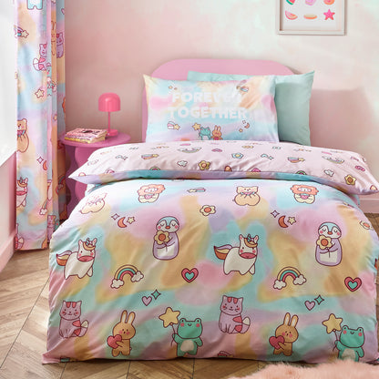 Catherine Lansfield Kids Forever Together Reversible Duvet Cover Set with Pillowcases