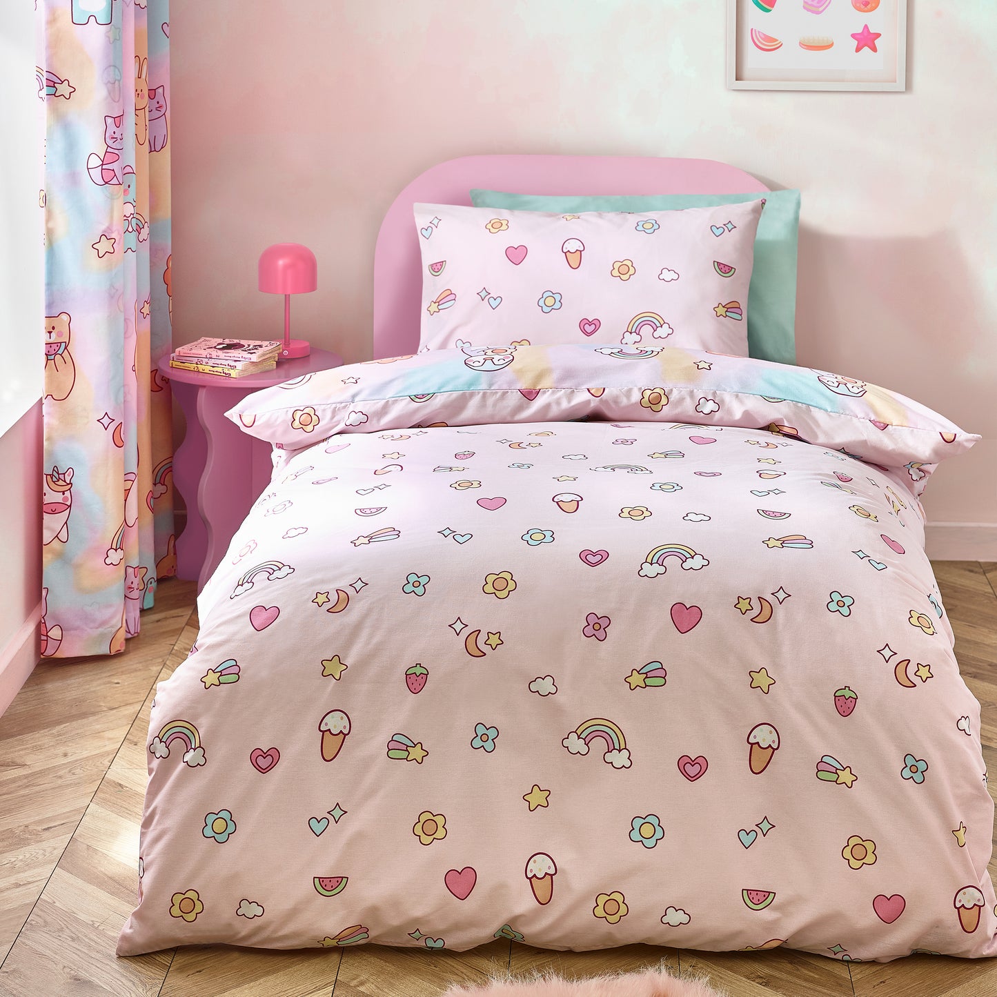 Catherine Lansfield Kids Forever Together Reversible Duvet Cover Set with Pillowcases