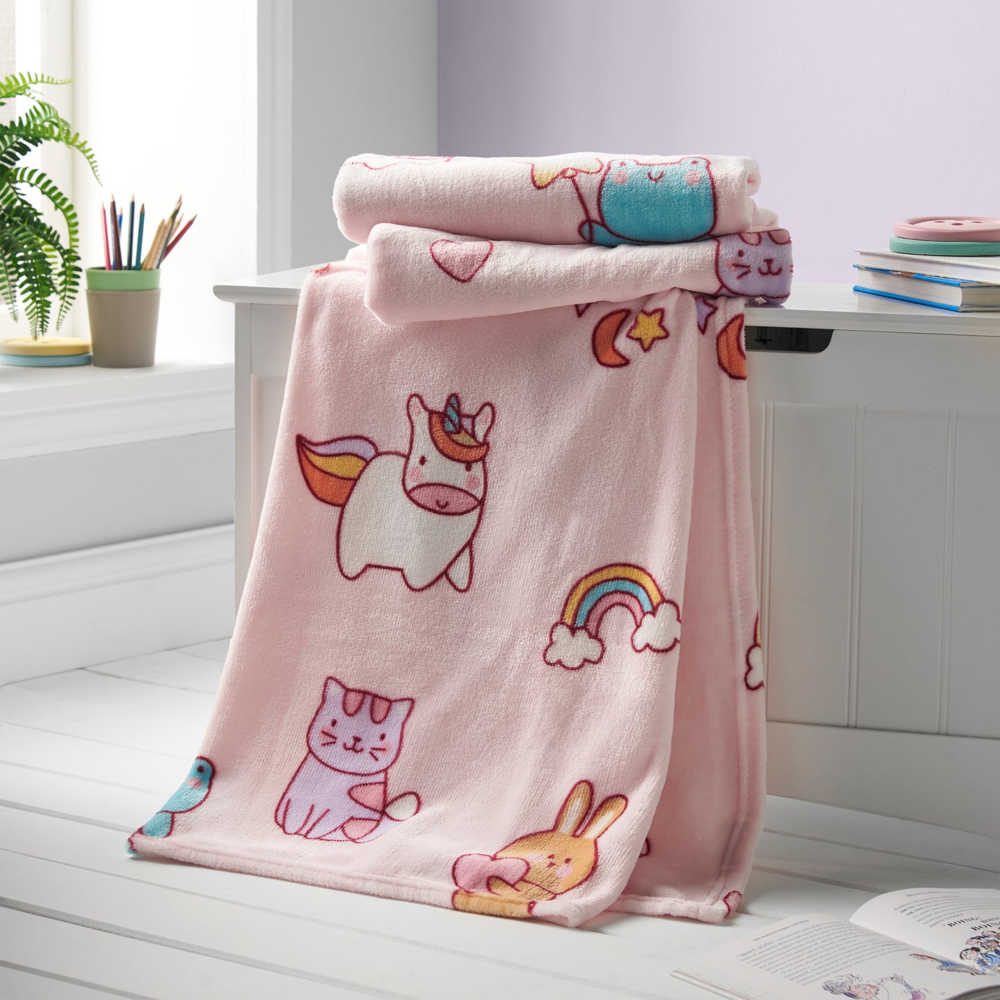 Catherine Lansfield Kids Forever Together Cosy Fleece Blanket Throw