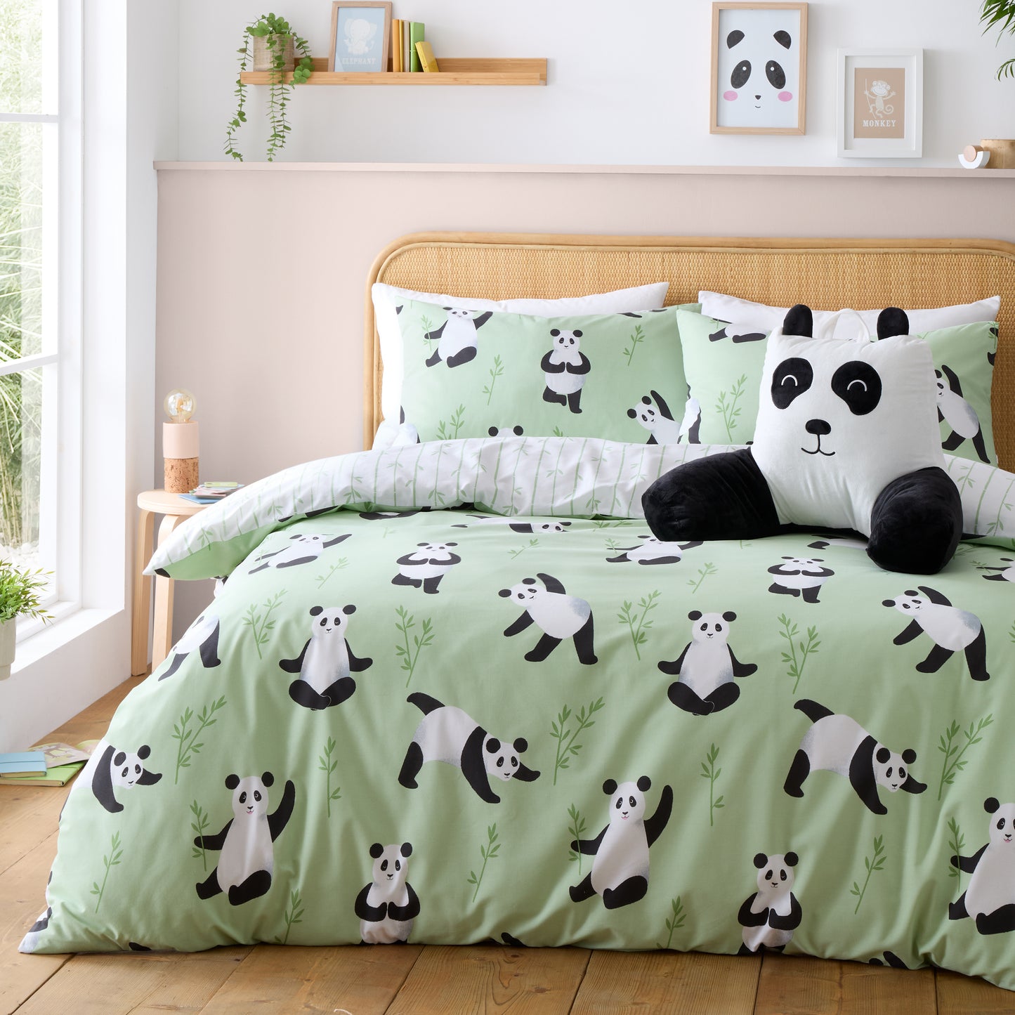 Catherine Lansfield Kids Panda Paws Reversible Duvet Cover Set with Pillowcases