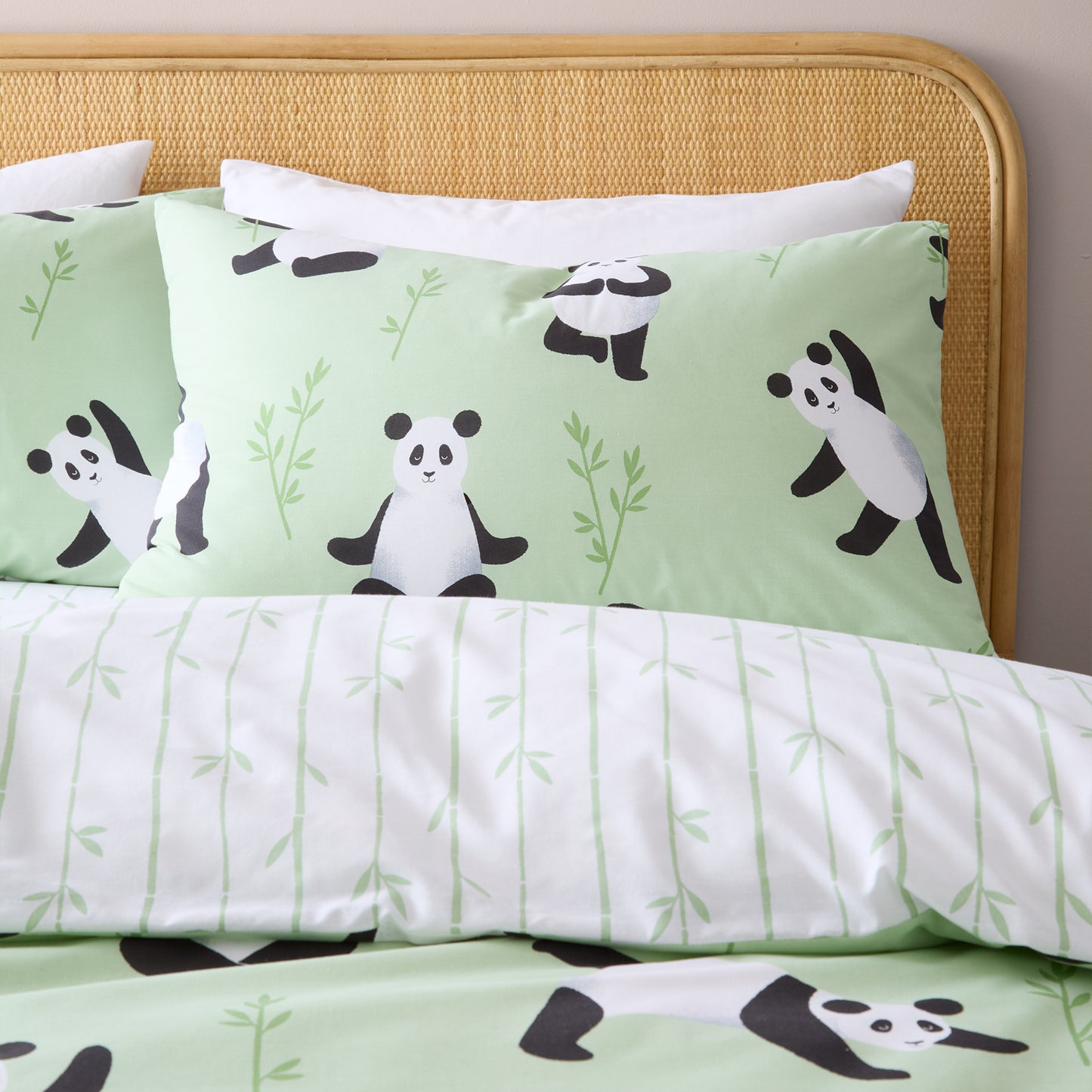 Catherine Lansfield Kids Panda Paws Reversible Duvet Cover Set with Pillowcases