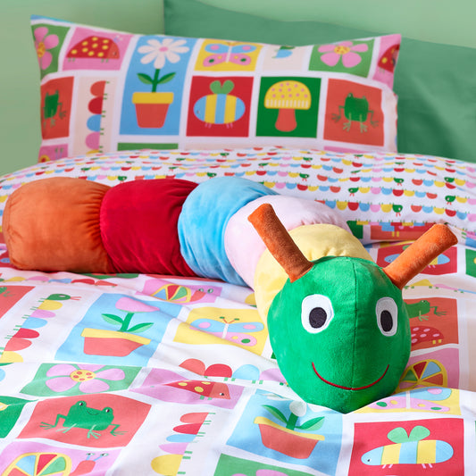 Catherine Lansfield Kids Charlee Caterpillar 3D Shaped Cushion