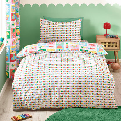 Catherine Lansfield Kids Curious Caterpillar Reversible Duvet Cover Set with Pillowcase