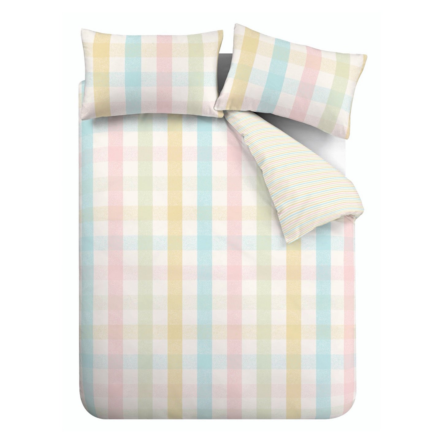 Catherine Lansfield Spring Check Reversible Duvet Cover Set with Pillowcases