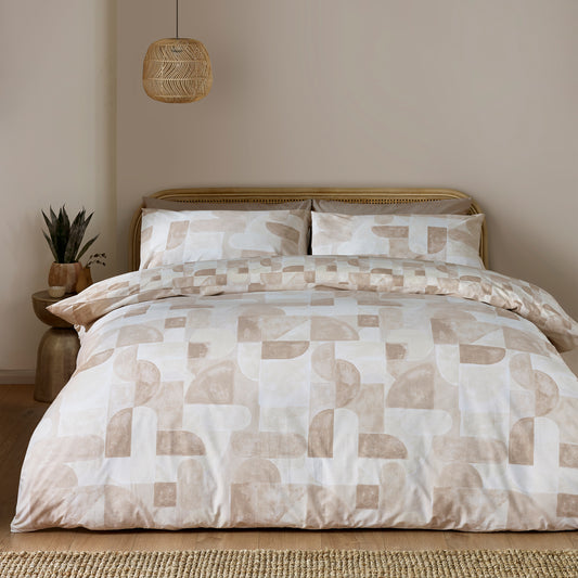 Catherine Lansfield Sloane Geo Reversible Duvet Cover Set with Pillowcases