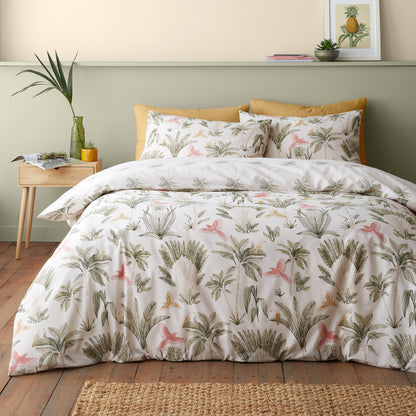 Catherine Lansfield Paradiso Palm Reversible Duvet Cover Set with Pillowcases