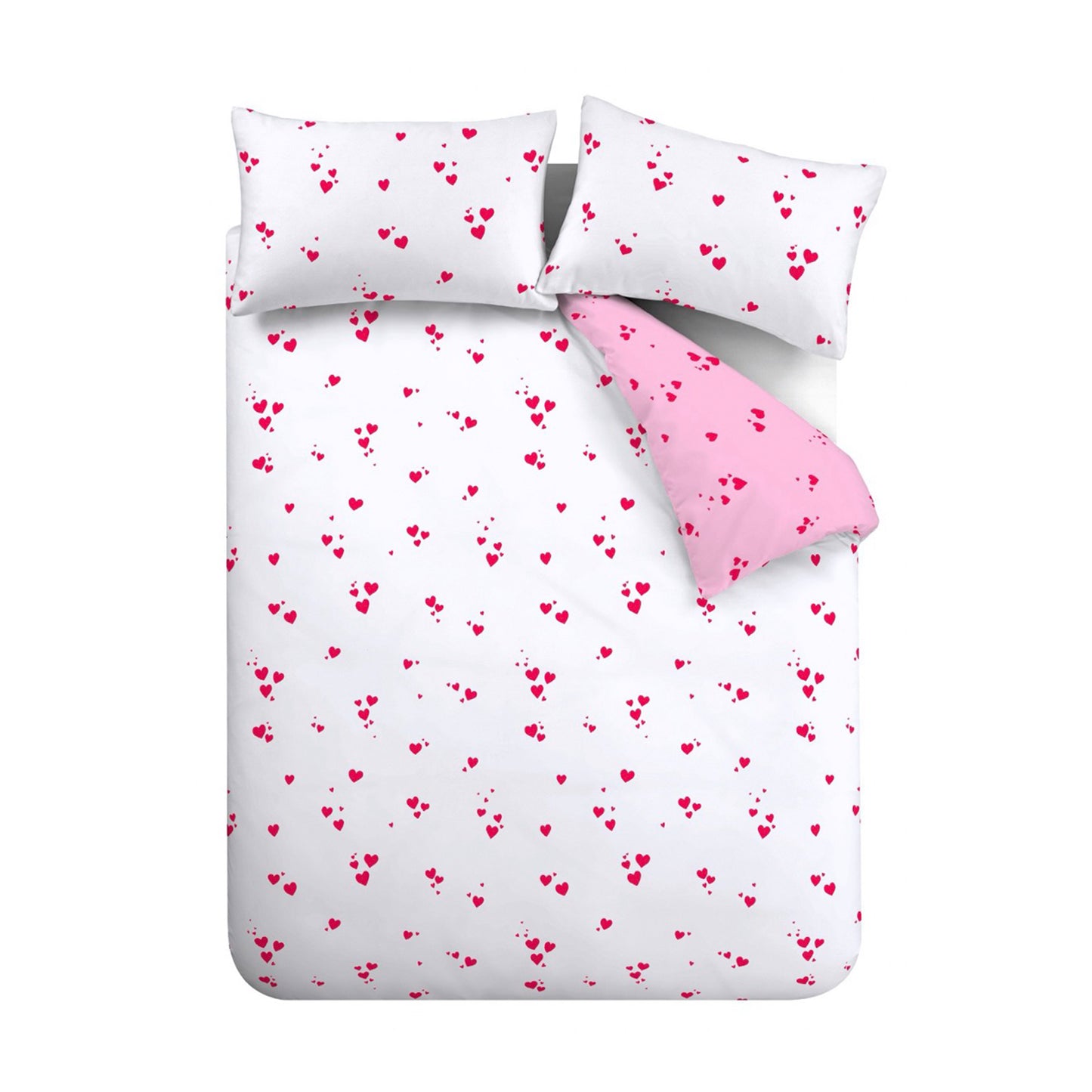 Catherine Lansfield Seersucker Heart Duvet Cover Set with Pillowcases