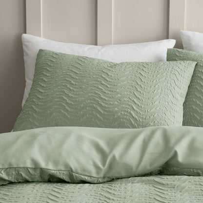 Catherine Lansfield Heatset Wave Duvet Cover Set with Pillowcases