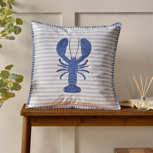 Catherine Lansfield Lobster Embroidered Cushion