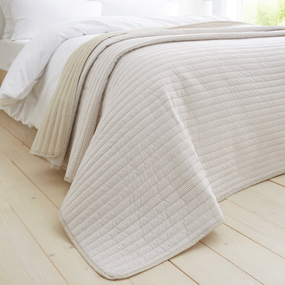 Catherine Lansfield Stripe Quilted Reversible Bedspread