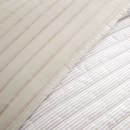 Catherine Lansfield Stripe Quilted Reversible Bedspread