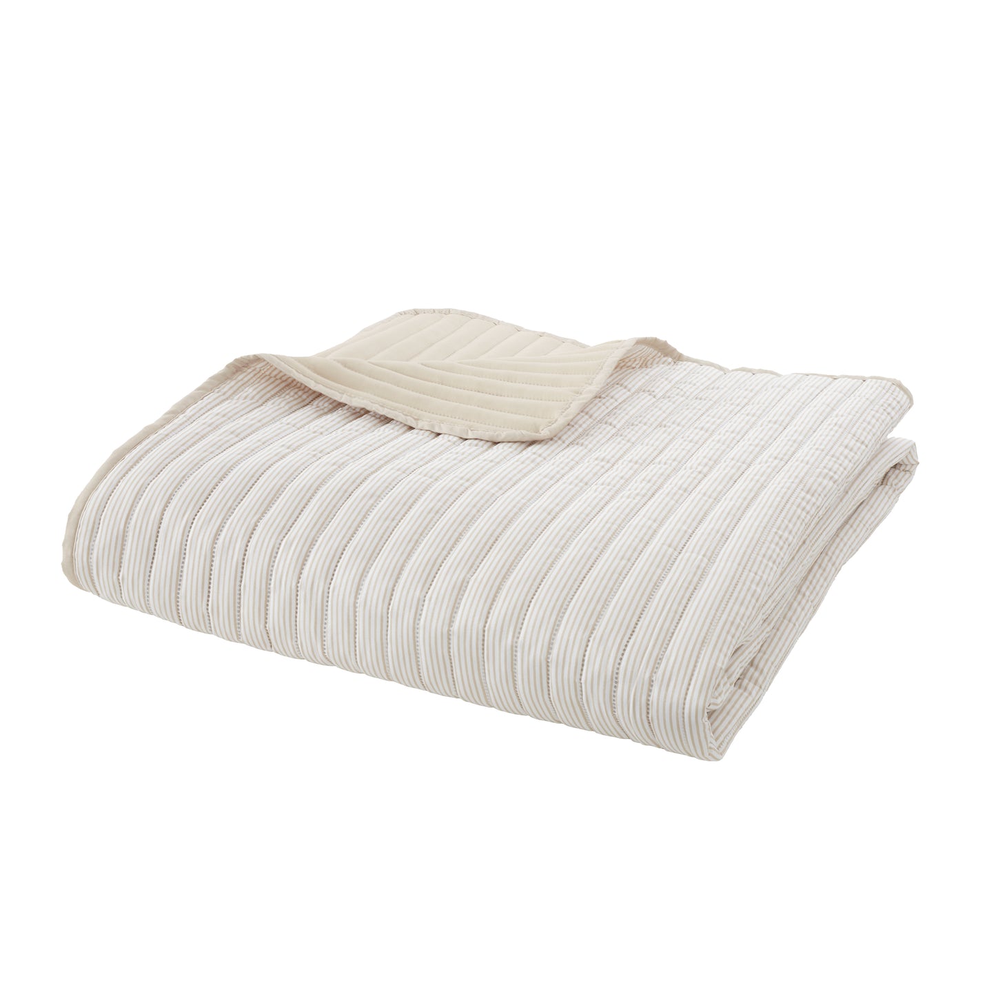 Catherine Lansfield Stripe Quilted Reversible Bedspread