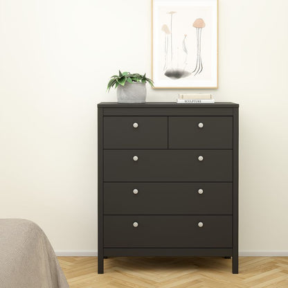 Madrid Package - Bedside Table 2 Drawers + Chest 5 Drawers + Wardrobe