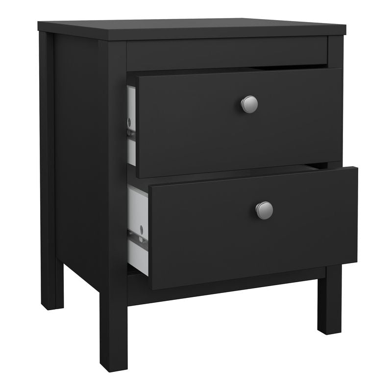 Madrid Package - Bedside Table 2 Drawers + Chest 5 Drawers + Wardrobe