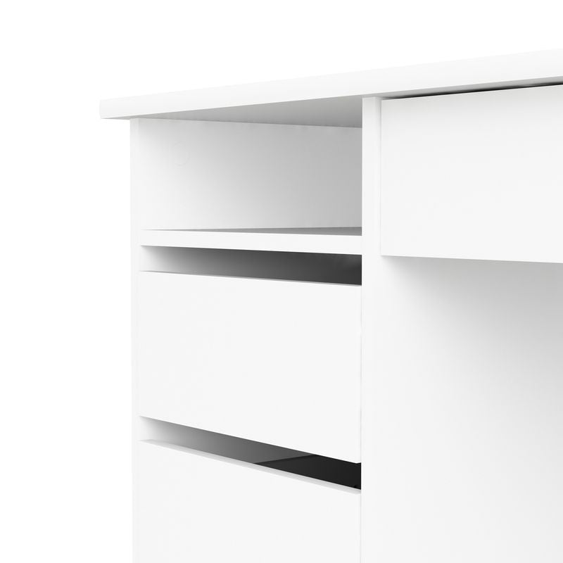 Function Plus 4 Drawer Desk Handleless Drawer in White