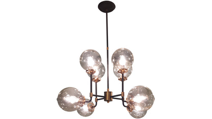 Mercer Glass Bubble Black And Brass Chandelier - E14 25W