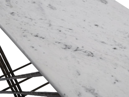 Nolita White Marble And Antique Gold Console Table