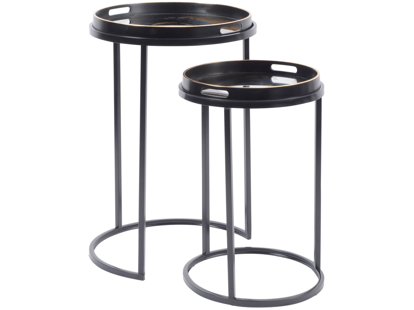 Gold and Black Swirl Tables (Set of 2)