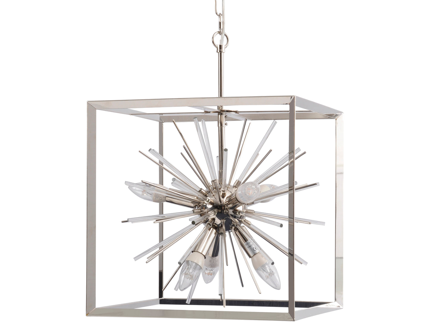 Silver Starburst Chandelier E14 40W 8