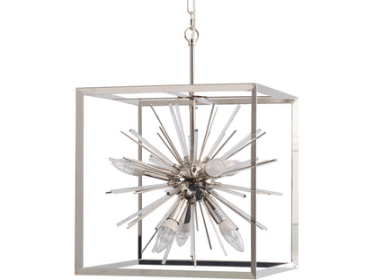 Silver Starburst Chandelier E14 40W 8