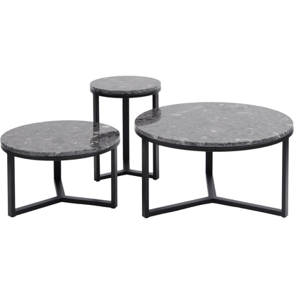 Shoreditch Black Metal and Grey Travisso Coffee Table Large
