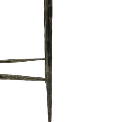 Patterdale Hand Forged Console Table Dk Bronze with Glass Top