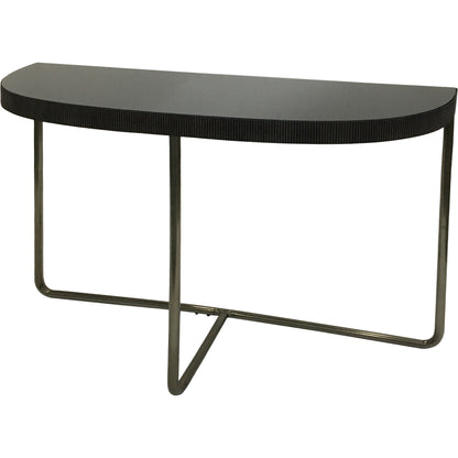 Knightsbridge Half Moon Console Table with Black Tinted Glass