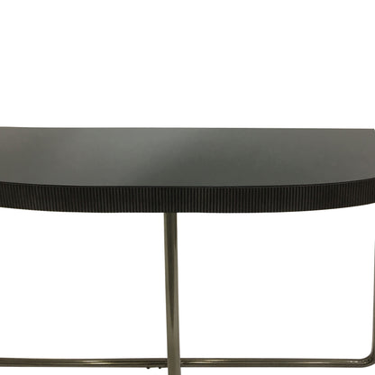 Knightsbridge Half Moon Console Table with Black Tinted Glass