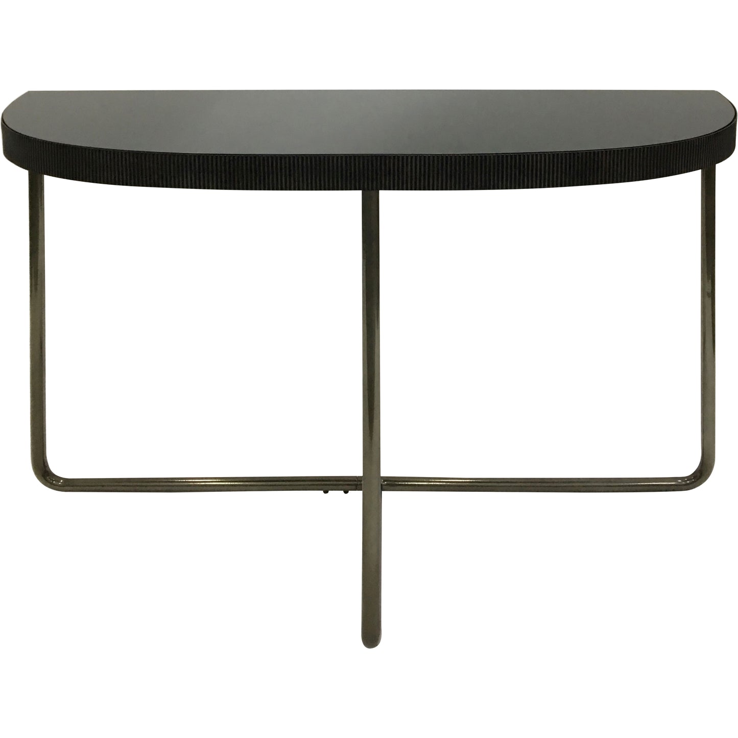 Knightsbridge Half Moon Console Table with Black Tinted Glass