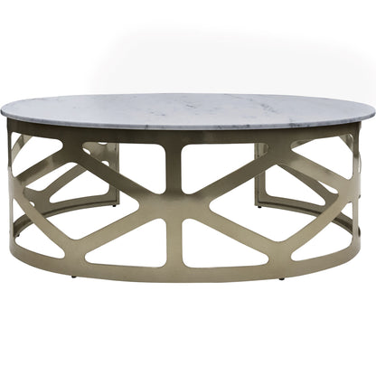 Metropolitan Coffee Table Metallic Black Nickel Finish with Grey Marble