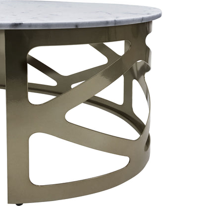 Metropolitan Coffee Table Metallic Black Nickel Finish with Grey Marble