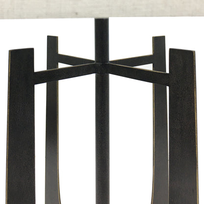 Glenthorpe Hammered Iron Table Lamp Gilded Oak with Irish Linen Shade - E27 60W