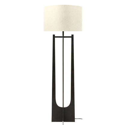 Glenthorpe Hammered Iron Floor Lamp Gilded Oak Finish - E27 60W