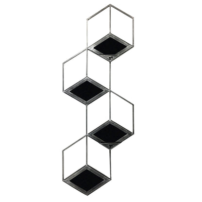 Honeycomb Mirror Set of 4 Brushed Grey Finish