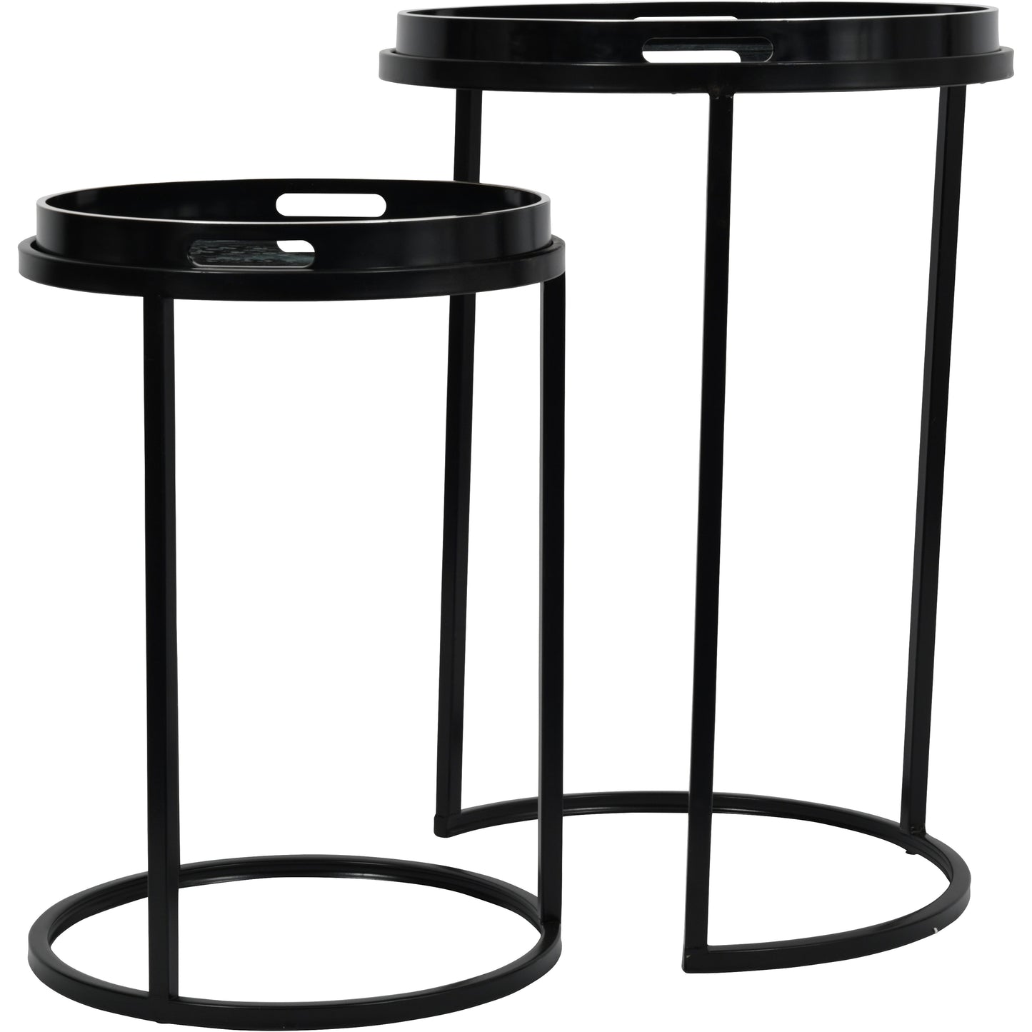 Monochrome Swirl Set of 2 Side Tray Tables