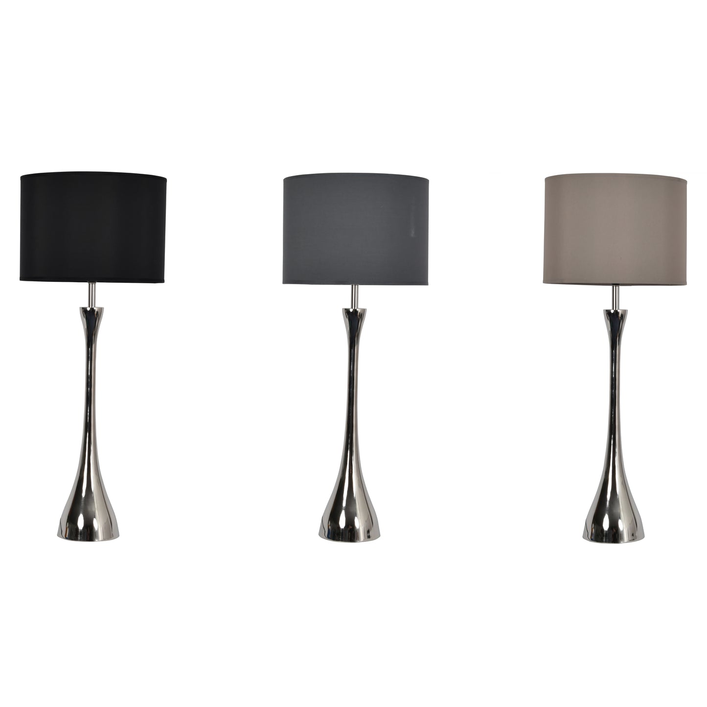 Lyra Nickel Lamp (Base Only) - E27 15W LED 16" Shade
